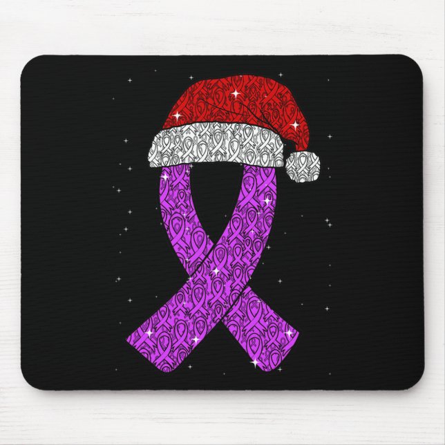 Alfombrilla De Ratón Epilepsy Navidades Gorra Purple Awareness Ribbon S (Frente)