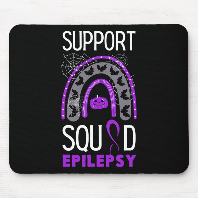 Alfombrilla De Ratón Epilepsy Purple Awareness Ribbon Squad Halloween H (Frente)