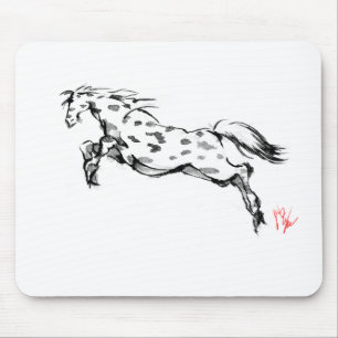Alfombrilla De Ratón Equestrian japonés del sumi del arte del caballo