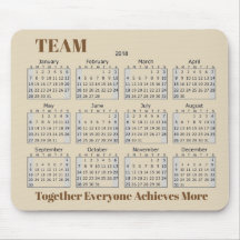 EQUIPO de 2018 calendarios