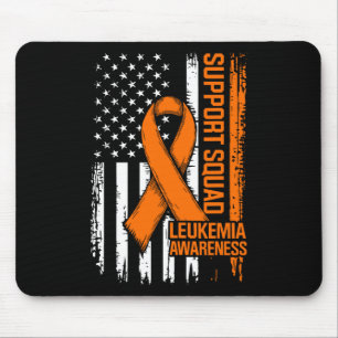 Alfombrilla De Ratón Equipo de Apoyo Lazo Naranja Leucemia Cáncer de Sa