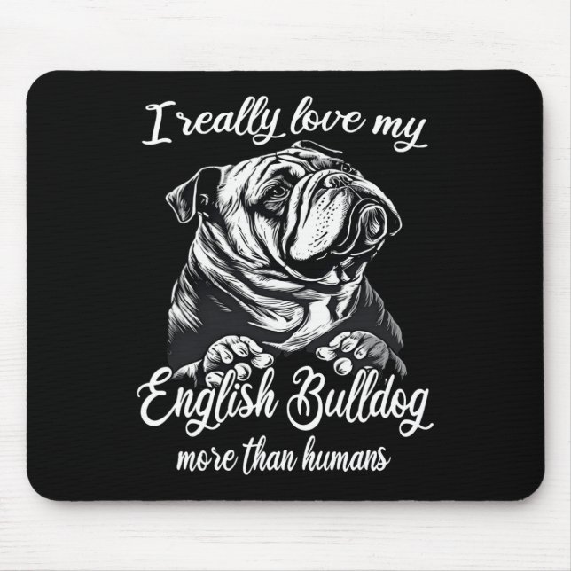 Alfombrilla De Ratón Equipo de bulldog Amo Mi Bulldog Inglés (Frente)