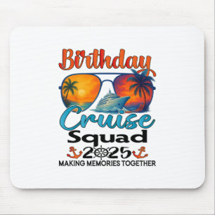 Alfombrilla De Ratón Equipo de crucero de cumpleaños 2025 Amigos Famili