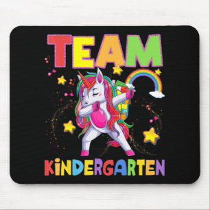 Alfombrilla De Ratón Equipo De Kindergarten Dabbing Unicorn De Vuelta A