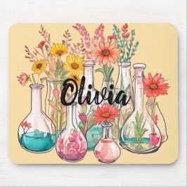Alfombrilla De Ratón Equipo de laboratorio de química floral Vasos de p