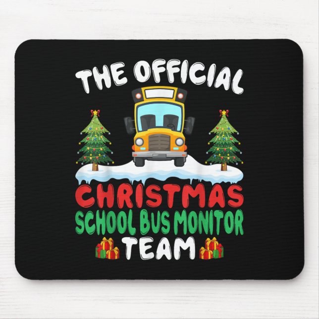 Alfombrilla De Ratón Equipo de monitor de autobús escolar de Navidad -  (Frente)