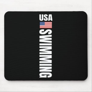 Alfombrilla De Ratón Equipo de natación con bandera estadounidense de U