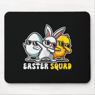 Alfombrilla De Ratón Equipo de Pascua conejito dabbing pollito búsqueda