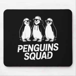 Alfombrilla De Ratón Equipo de Pingüinos Lindo Dibujo Animado Amigos Fa