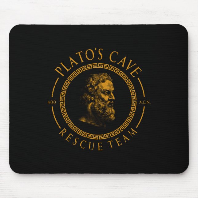 Alfombrilla De Ratón Equipo de rescate de cuevas Platos Filosofía grieg (Frente)