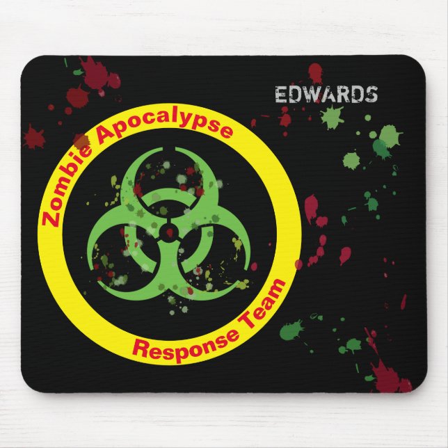 Alfombrilla De Ratón Equipo de Respuesta al Apocalipsis Zombie Salpicad (Frente)