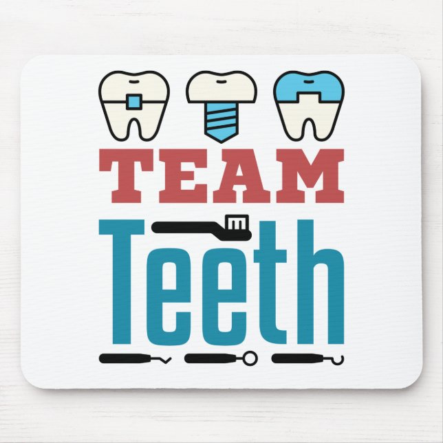 Alfombrilla De Ratón Equipo de Teeth Dental Squad Personal Dentienist H (Frente)