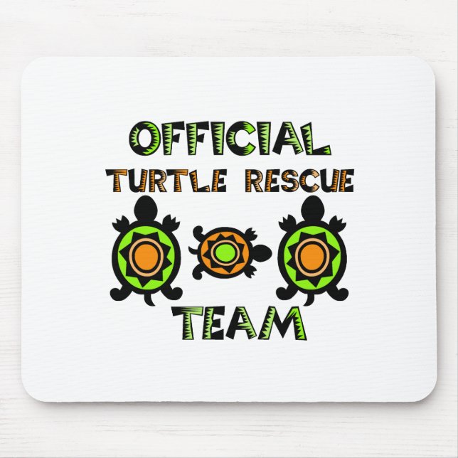 Alfombrilla De Ratón Equipo oficial de rescate de tortugas 1 (Frente)