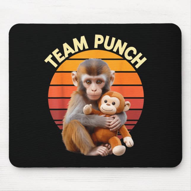Alfombrilla De Ratón Equipo Punch Mono Peluche Retro Sol (Frente)