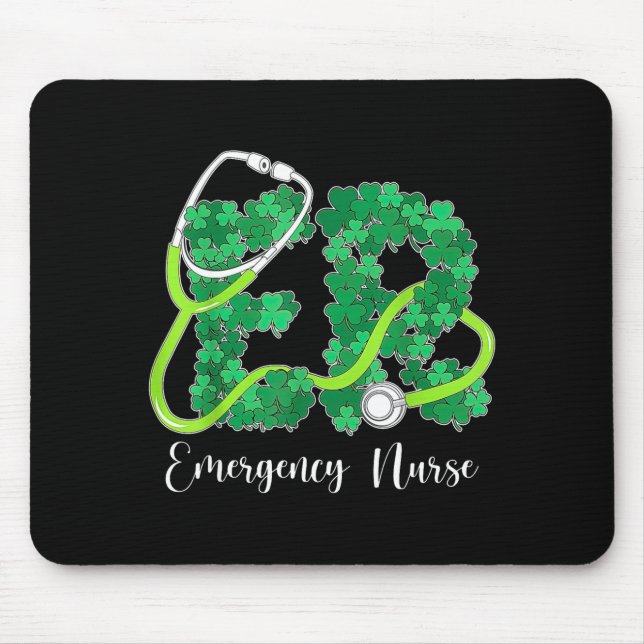 Alfombrilla De Ratón Er Emergency Nurse Stethoscope St. Patrick's Day S (Frente)