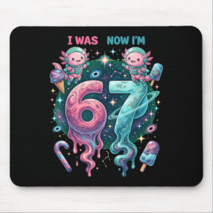 Alfombrilla De Ratón era Cumpleaños 6 7 67 Meme Axolotl Cósmico Niños C