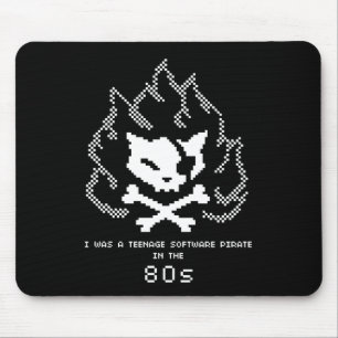 Alfombrilla De Ratón Era pirata adolescente del software en 80s.