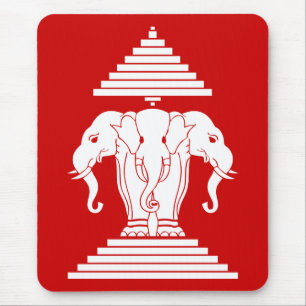 Alfombrilla De Ratón Erawan tres dirigió Lao del elefante/la bandera d