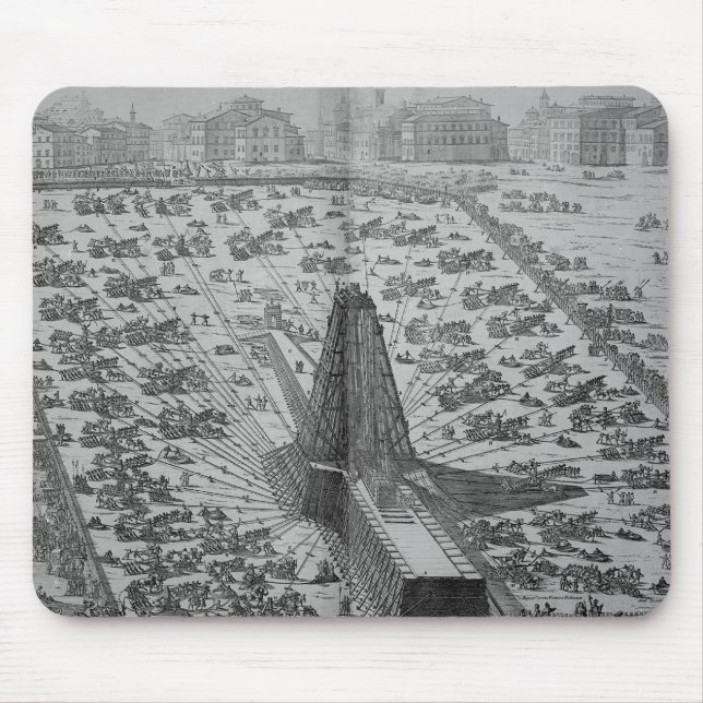 Alfombrilla De Ratón Erección del obelisco egipcio antiguo (Frente)