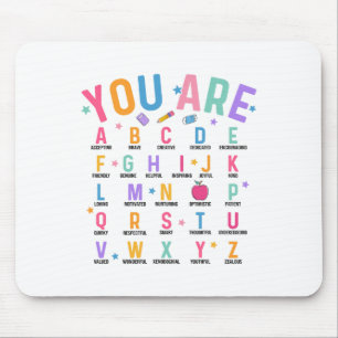 Alfombrilla De Ratón Eres Letras Alfabeto Aprende Abcs Inspiración Te