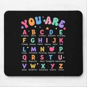 Alfombrilla De Ratón Eres Letras Alfabeto Aprende Abcs Inspiración Te
