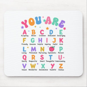 Alfombrilla De Ratón Eres Letras Alfabeto Aprende Abcs Inspiración Te