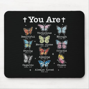 Alfombrilla De Ratón Eres Mariposa Bella Biblia Verse Cristiana