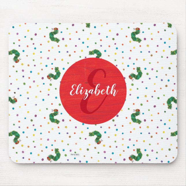 Alfombrilla De Ratón Eric Carle | Patrón de orugas y puntos (Frente)