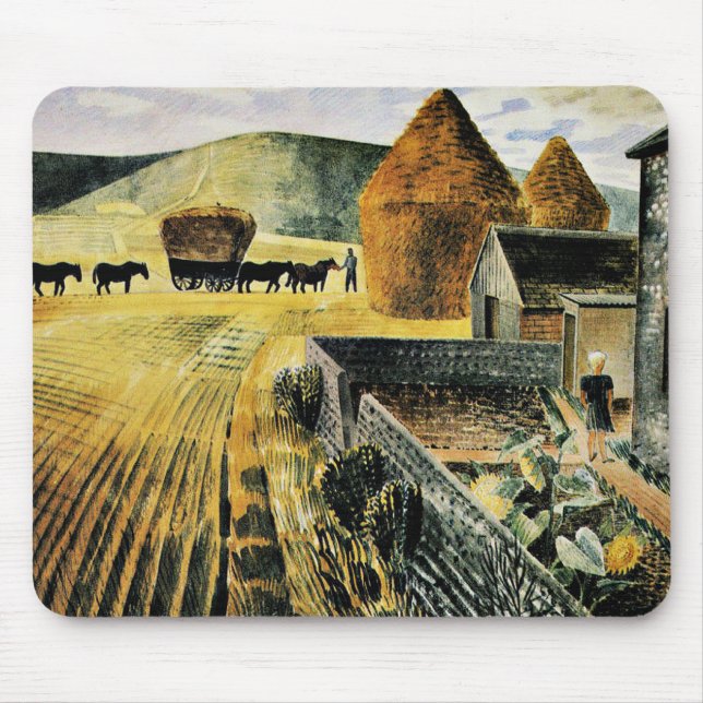 Alfombrilla De Ratón Eric Ravilious - Furlongs, (Frente)