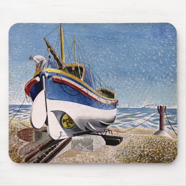 Alfombrilla De Ratón Eric Ravilious - Lifeboat en Adelburgh, (Frente)