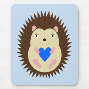 Alfombrilla De Ratón Erizo Corazón Azul Niño