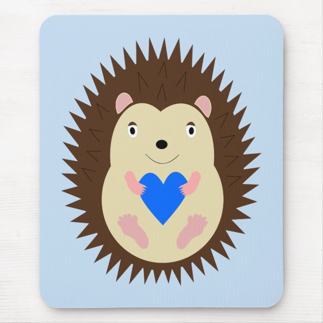 Alfombrilla De Ratón Erizo Corazón Azul Niño (Frente)