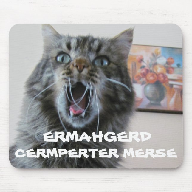 Alfombrilla De Ratón Ermahgerd cermperter merse cat pad (Frente)