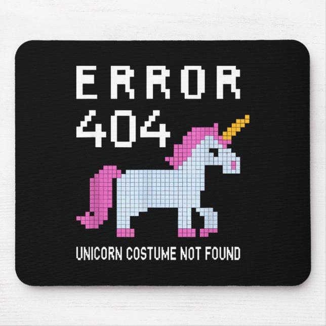 Alfombrilla De Ratón Error 404 Unicorn Costume Found Halloween Programm (Frente)