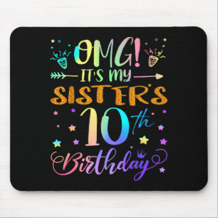 Alfombrilla De Ratón Es el décimo cumpleaños de mi hermana Dulces 10 añ