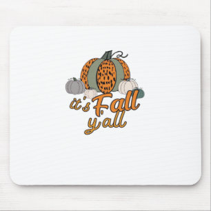 Alfombrilla De Ratón Es Fall Y'all, Funny Pumpkins Leopard Pattern