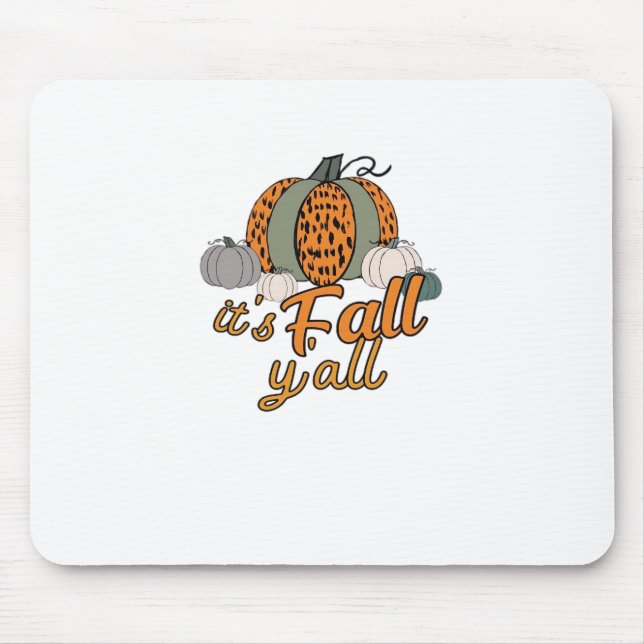 Alfombrilla De Ratón Es Fall Y'all, Funny Pumpkins Leopard Pattern (Frente)