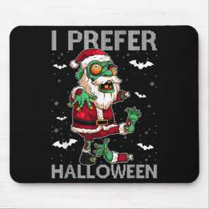 Alfombrilla De Ratón Es gracioso que prefiera Halloween Santa Zombie Fe