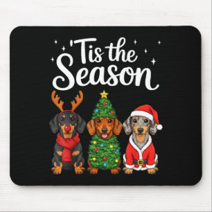 Alfombrilla De Ratón Es La Temporada Dachshund Navidad Santa Perro Salc