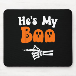 Alfombrilla De Ratón Es mi Boo Skeleton Parejas coincidentes Hallo