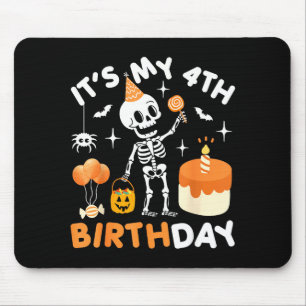 Alfombrilla De Ratón Es mi cuarto cumpleaños - divertido esqueleto de H