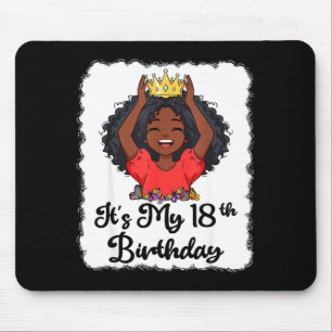 Alfombrilla De Ratón Es Mi Cumpleaños 18 Princesa Negra Corona Pero
