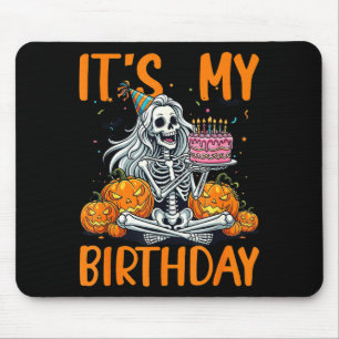 Alfombrilla De Ratón Es Mi Cumpleaños Esqueleto Halloween Cumpleaños De