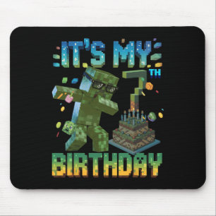 Alfombrilla De Ratón Es mi cumpleaños número 7 Gamer Pixel Número Cumpl
