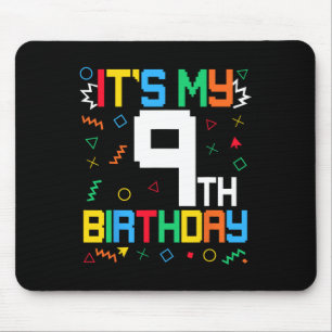 Alfombrilla De Ratón Es mi cumpleaños número 9 Gamer Niños Videojuego C