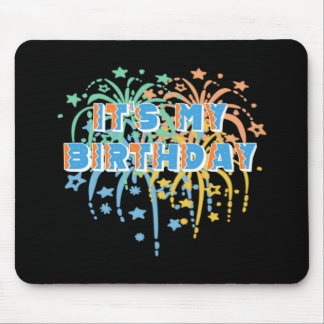 Alfombrilla De Ratón Es mi feliz cumpleaños, el colorido de los fuegos
