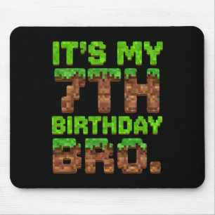 Alfombrilla De Ratón Es mi séptimo cumpleaños hermano Juego de píxeles 