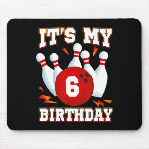 Alfombrilla De Ratón Es mi tema del sexto cumpleaños de la bolera de 6 