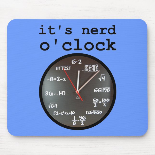 Alfombrilla De Ratón Es Nerd O'Clock Funny Clock Mousepad Mouse Pad (Frente)
