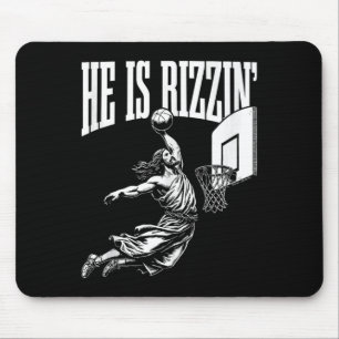 Alfombrilla De Ratón Es Rizzin Divertido Jesús Básquetbol Meme Tank Top